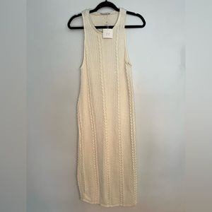 NWT Zara Cream Knit Midi Dress